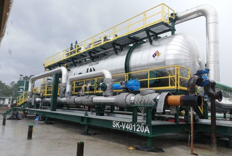 Three-phase separator skid manufactured by SERTECPET